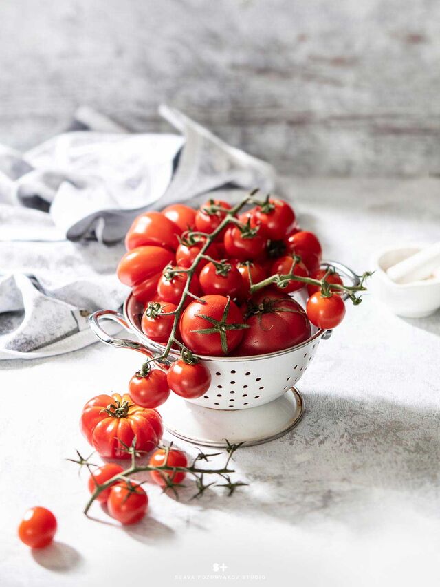 Фотосъемка овощей. Фотосъемка помидор. Фуд-стилист, фотограф Слава Поздняков. 